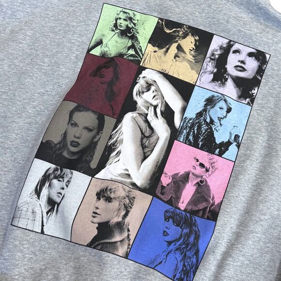 TAYLOR SWIFT The Eras Tour GRAY QUARTER ZIP Sweatshirt size Large NEW TTPD Logo - Picture 5 of 6